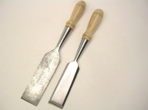 The finished chisels with new hornbeam handles.